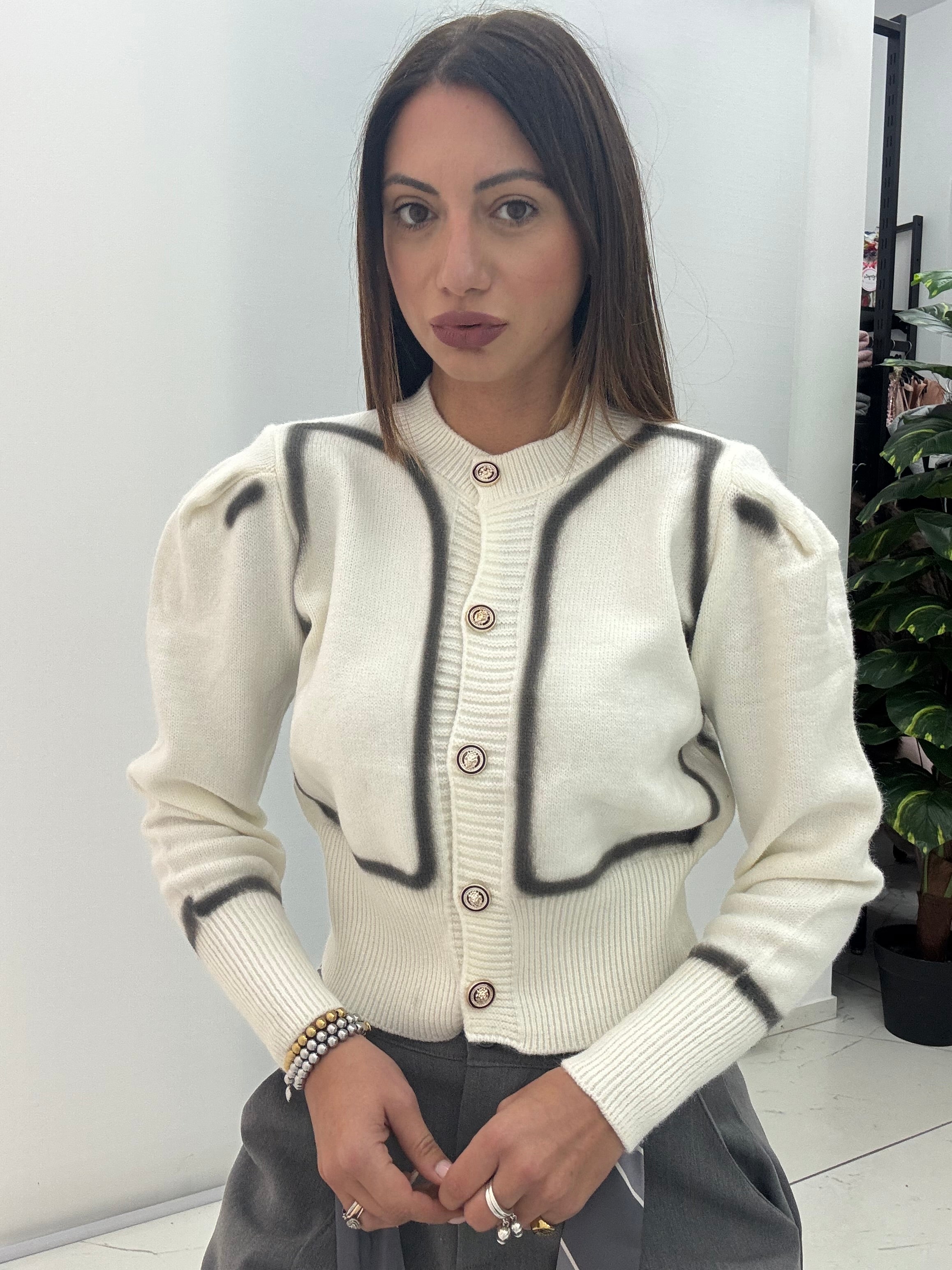 Cardigan Sfumato Bianco